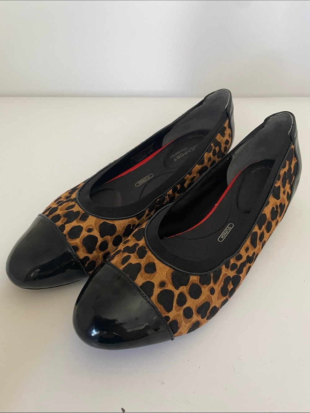 Rockport Total Motion Leopard Print Ballet Flats Women’s 8 Comfort Trutech
